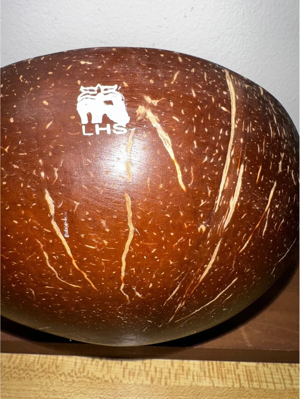 Coconut shell bowl with hand painted Thailand Buddha